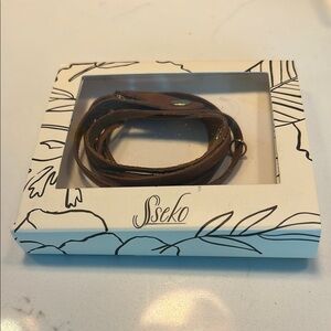 Sseko Brown Leather Wrap Bracelet
